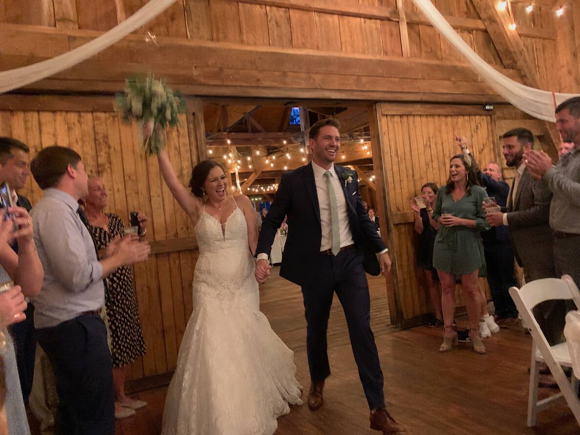 Wedding guests celebrating together
